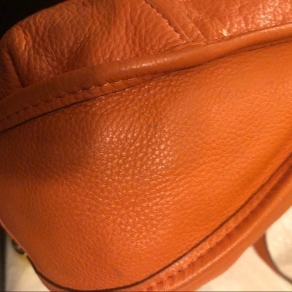 B makowsky orange leather two way bag - Picture 13 of 14